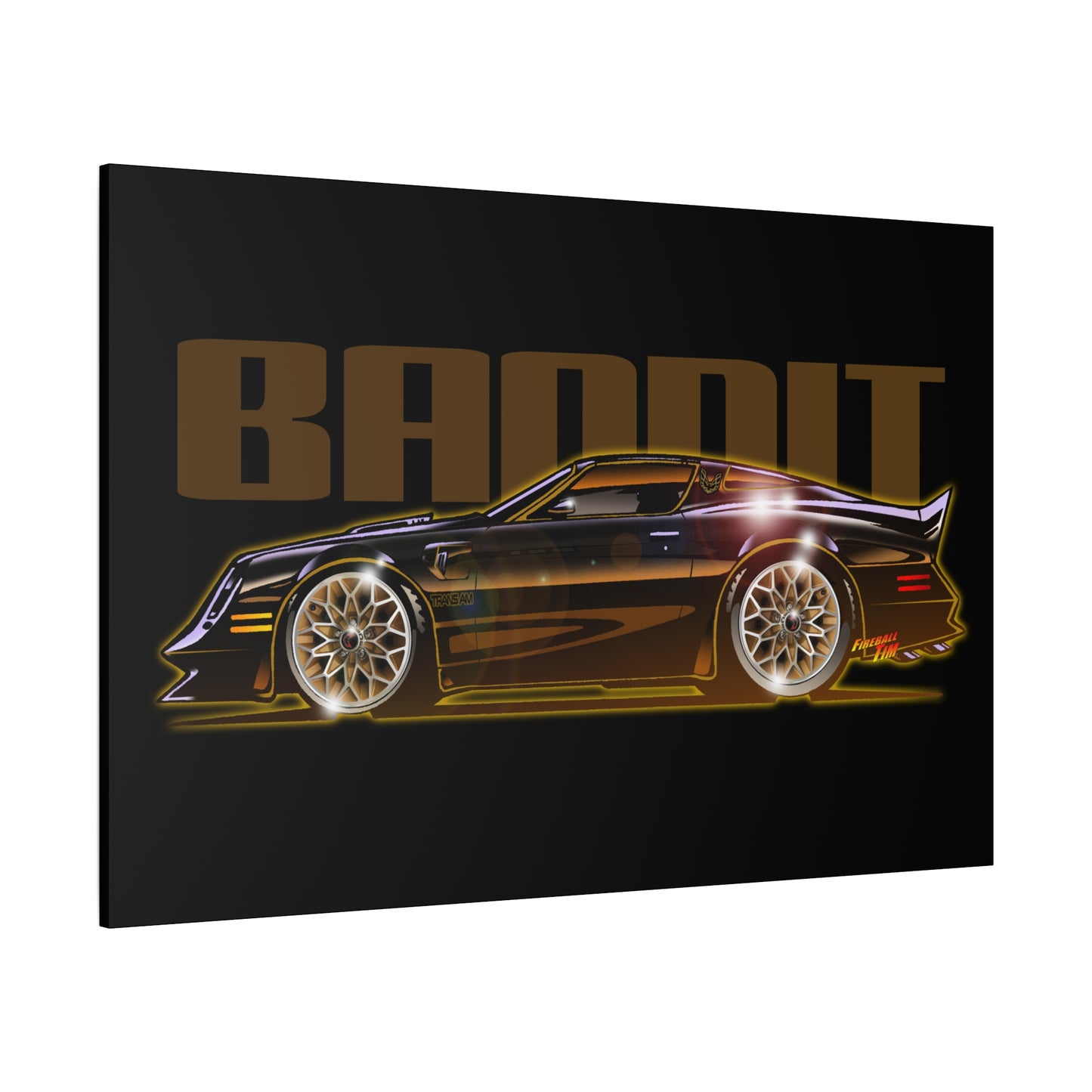 SMOKEY AND THE BANDIT Pontiac Trans Am Fireball Art Canvas Print - Sizes
