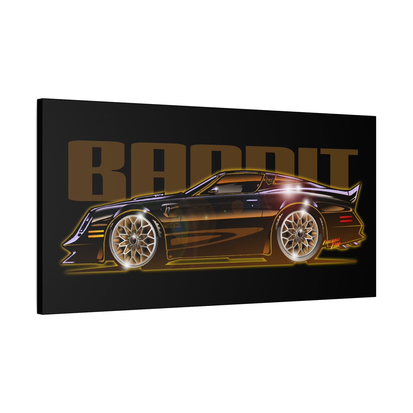 SMOKEY AND THE BANDIT Pontiac Trans Am Fireball Art Canvas Print - Sizes