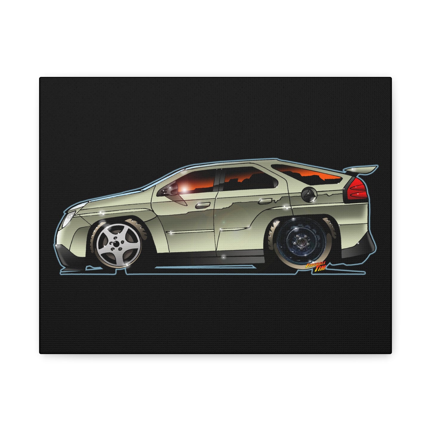 BREAKING BAD Pontiac Aztek Fireball Art Canvas Wall Print