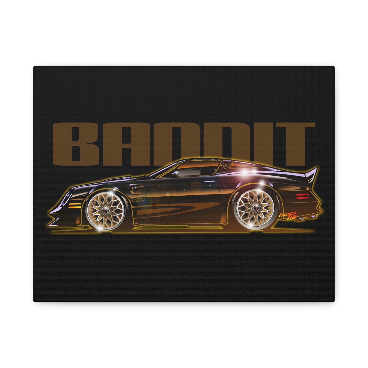 SMOKEY AND THE BANDIT Pontiac Trans Am Fireball Art Canvas Print - Sizes