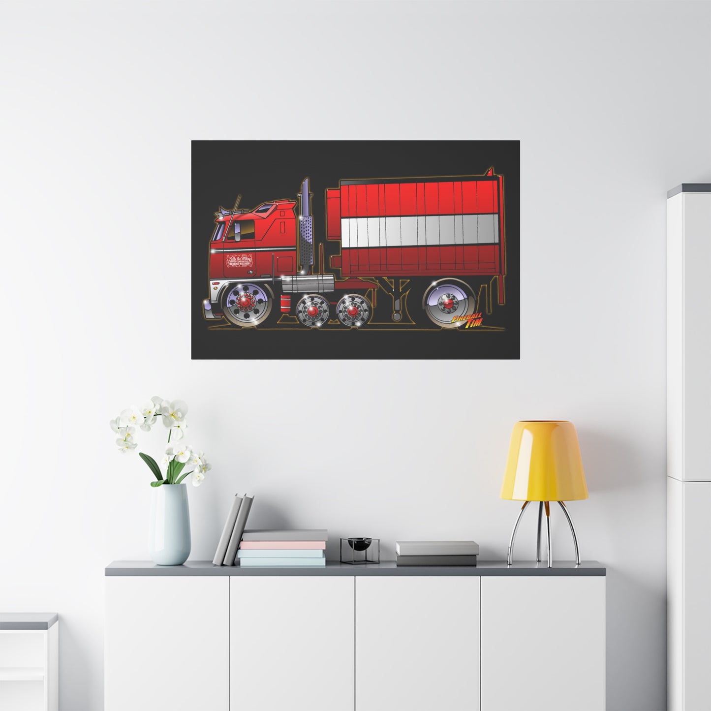 BJ AND THE BEAR TV Show Semi Truck Canvas Art Wall Print - 11x14