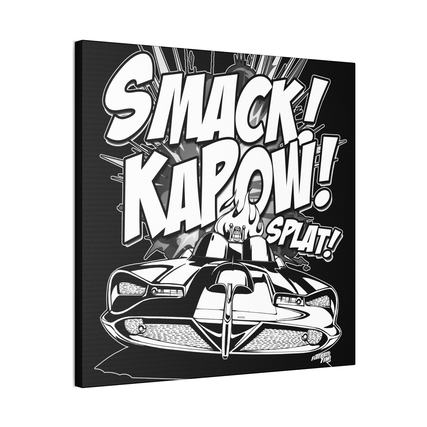 BATMOBILE 1966 BATMAN KAPOW Canvas Art Print - 2 Sizes