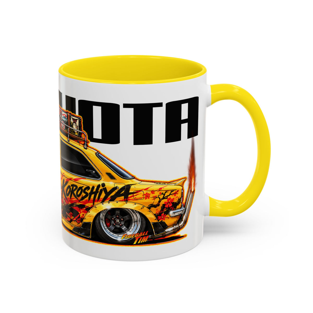 JDM 1966 TOYOTA COROLLA Collectible Fireball Art Coffee Mug - 2 Sizes