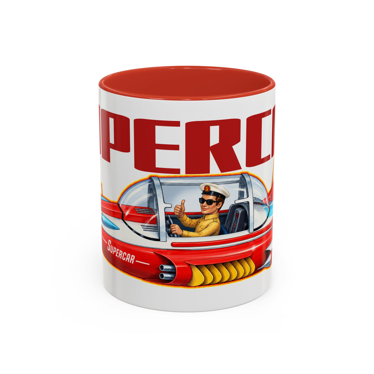 SUPERCAR Gerry Anderson 60's TV Flying Car Collectible Fireball Art Coffee Mug - 2 Sizes