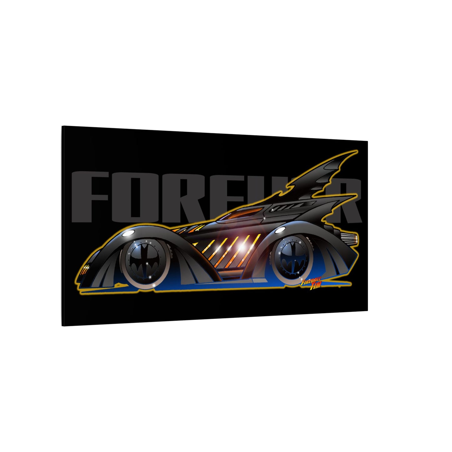 BATMAN FOREVER BATMOBILE Fireball Art Canvas Print