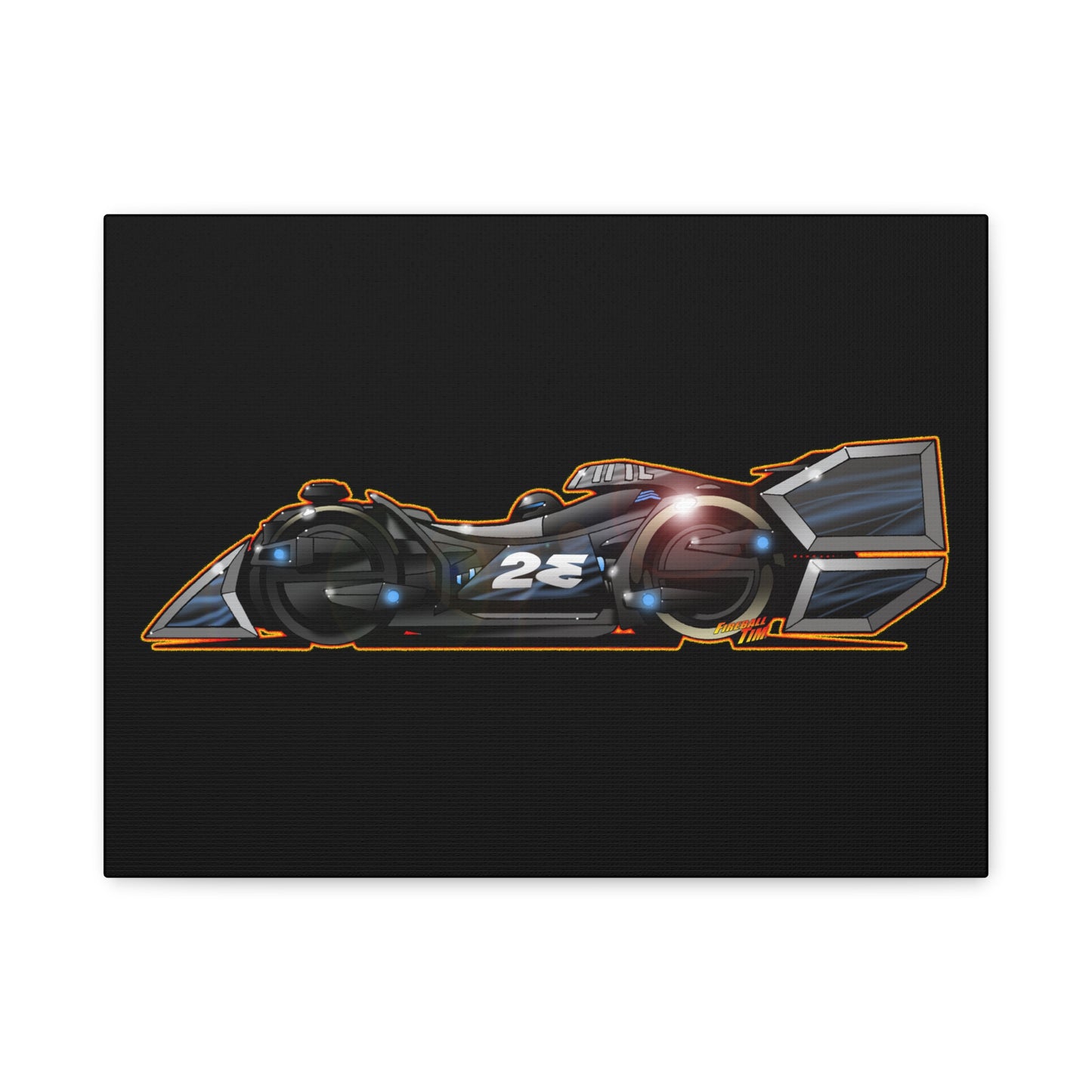 SPEED RACER GRAY GHOST Race Car Fireball Art Canvas Print