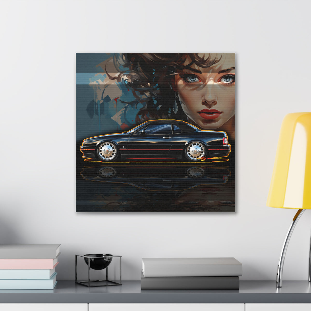 CADILLAC ALLANTE Collectible Fireball Art Canvas Stretched Print