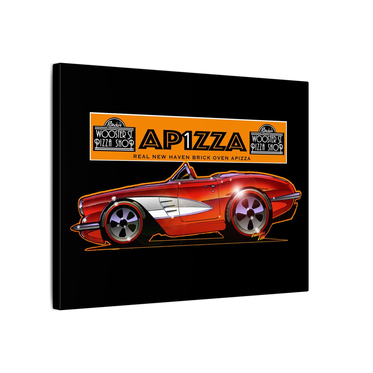 CORVETTE 1958 APIZZA 1 Fireball Art Canvas Print