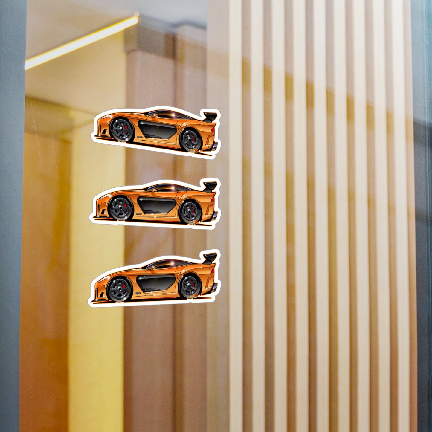 FAST AND FURIOUS MAZDA RX-7 Fireball Art Collectible Decal Sticker Set - 4 Sizes