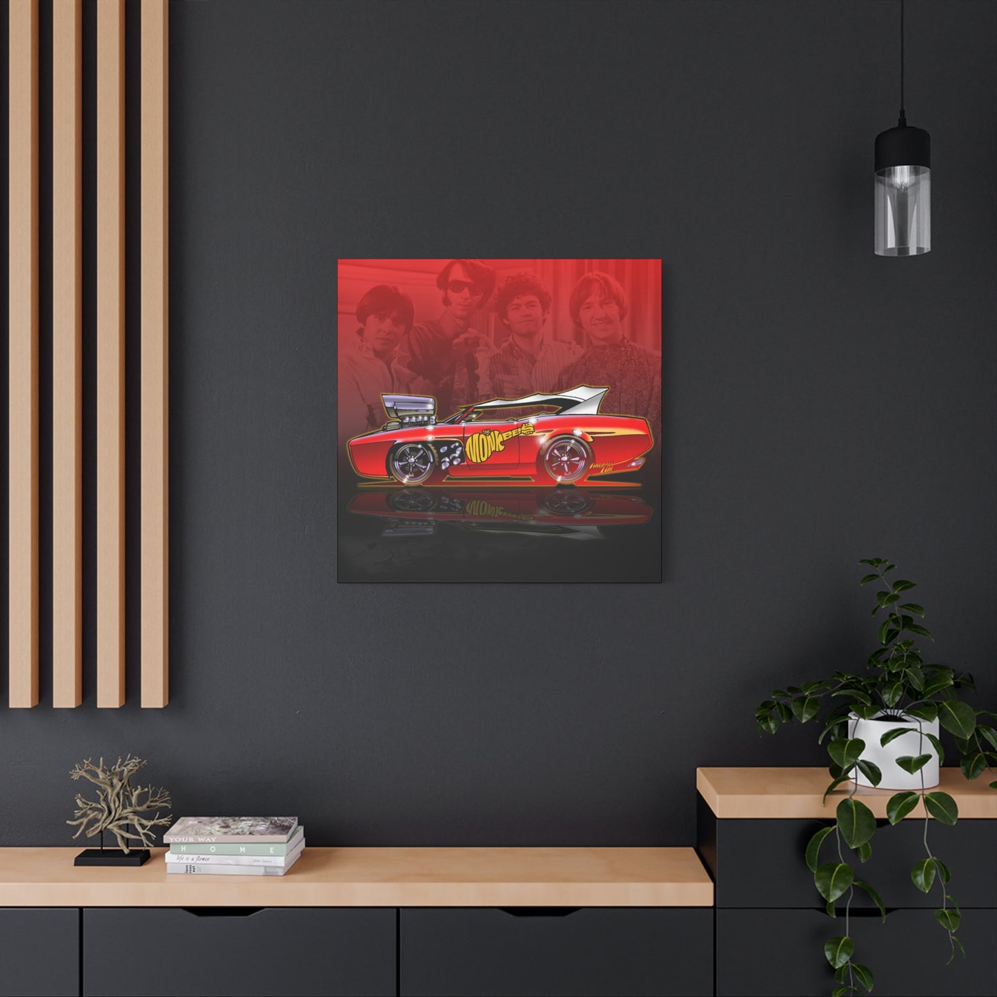 THE MONKEES Monkeemobile Fireball Canvas Art Wall Print