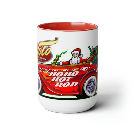 SANTAS CLAUS HO HO HOT ROD Volo Museum Christmas Coffee Mug 15oz-Mug-Fireball Tim Garage