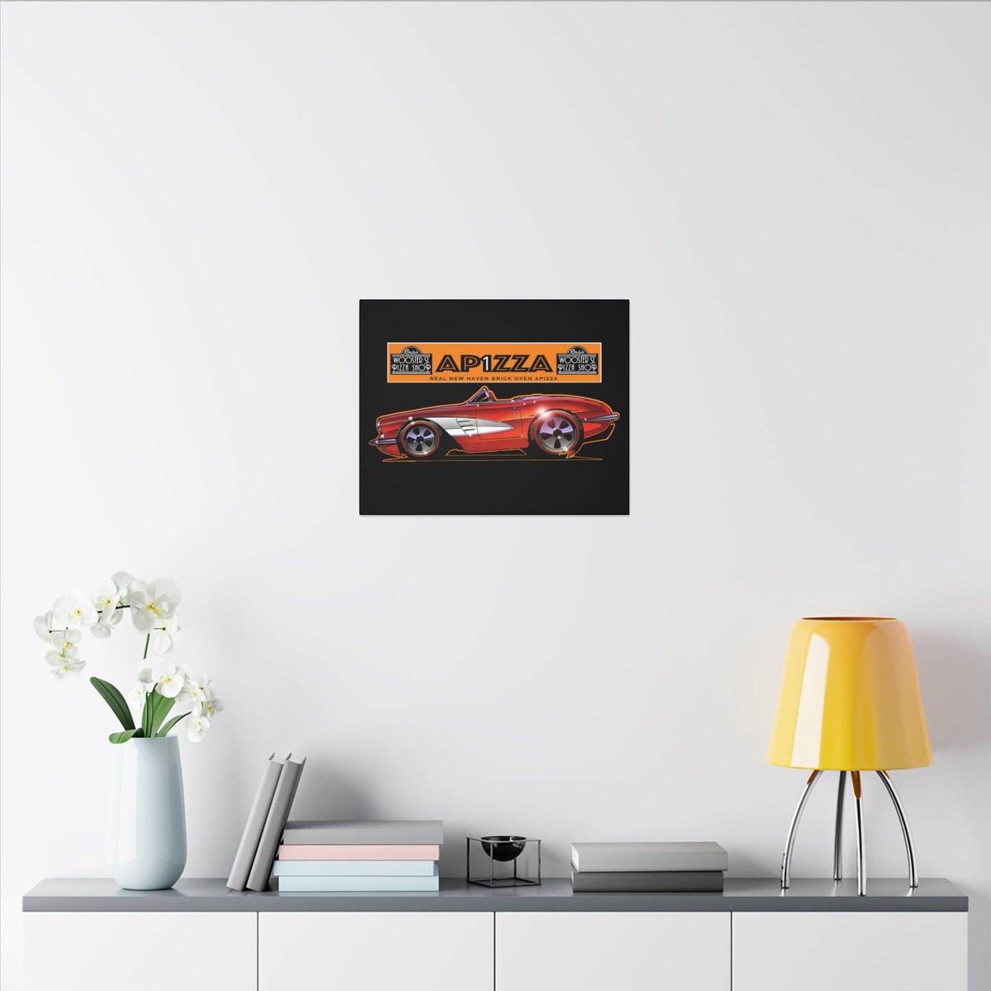 CORVETTE 1958 APIZZA 1 Fireball Art Canvas Print