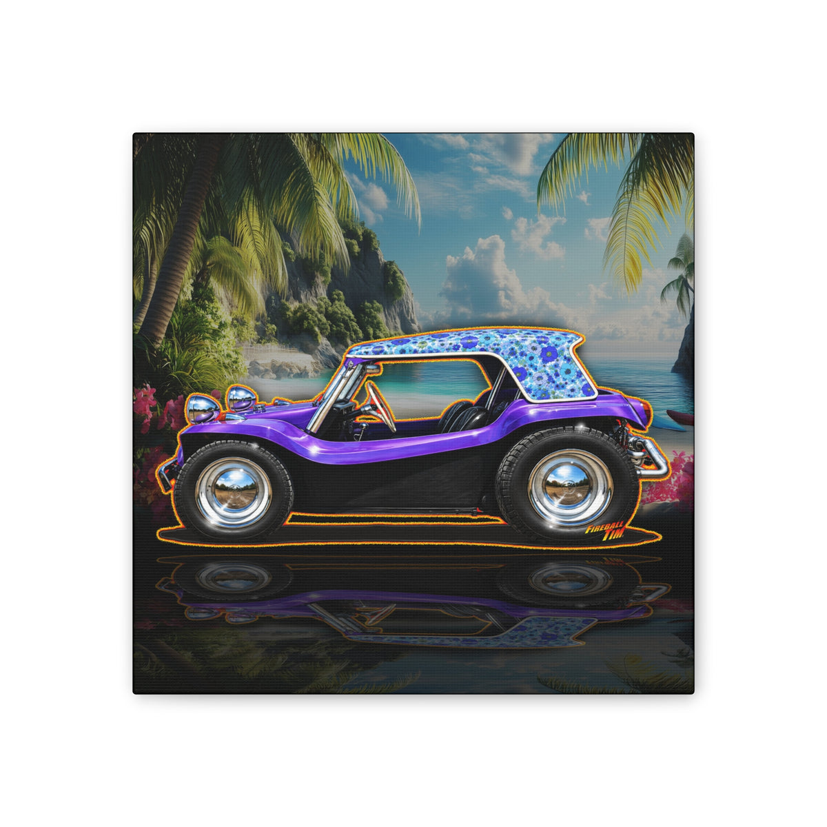 DUNE BUGGY BOYSENBERRY Collectible Fireball Art Canvas Stretched Print
