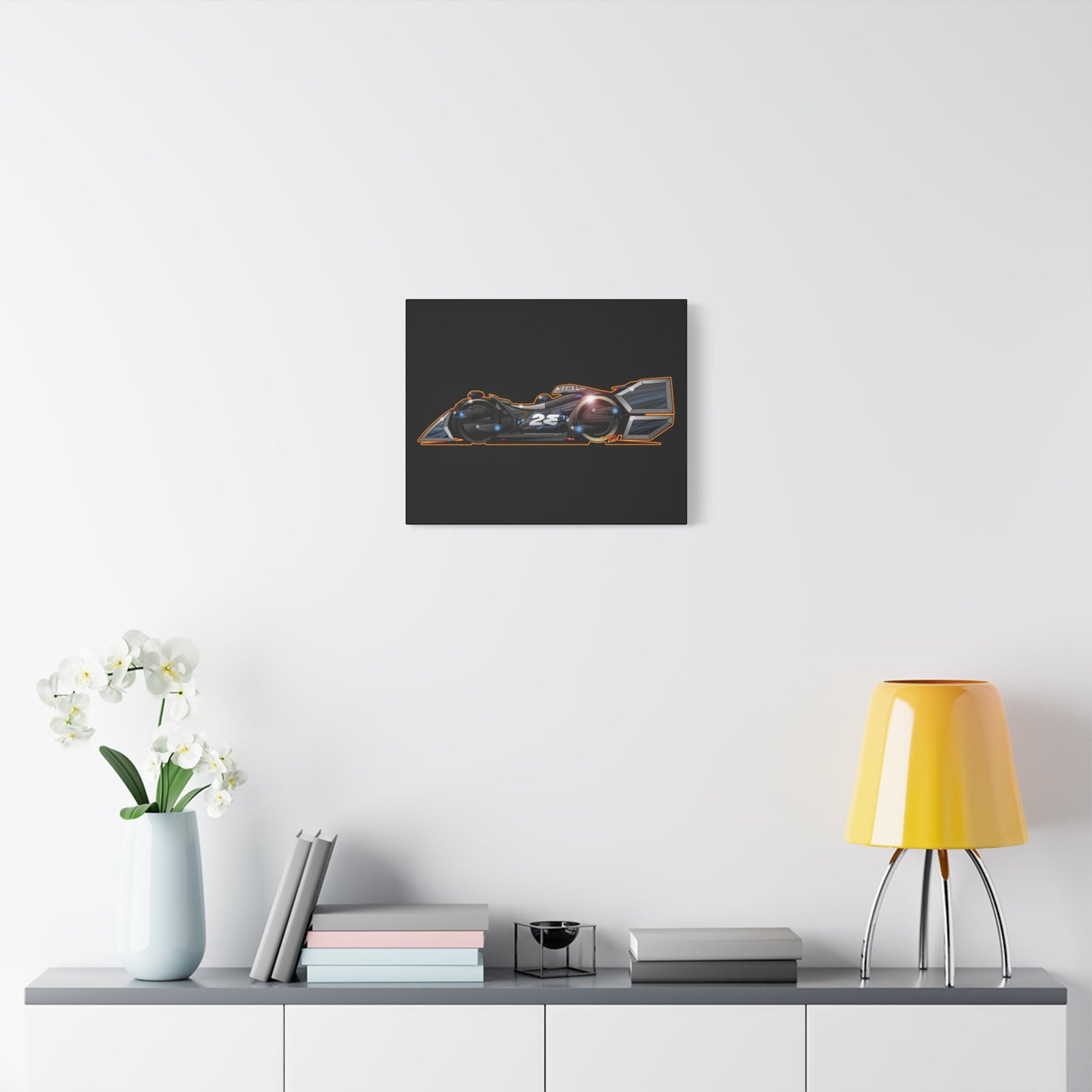 SPEED RACER GRAY GHOST Race Car Fireball Art Canvas Print