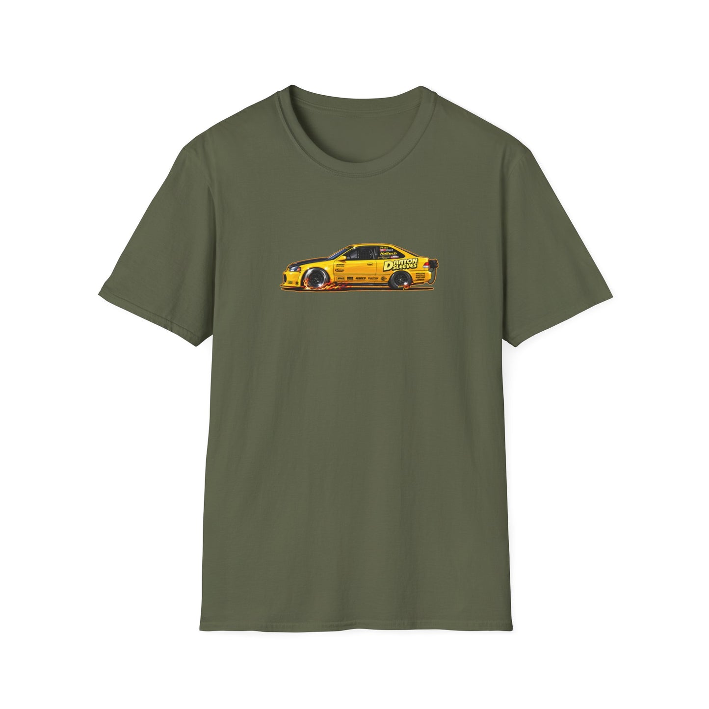 DARTON SLEEVES HONDA Drag Car Collectible Fireball Art Tee Shirt