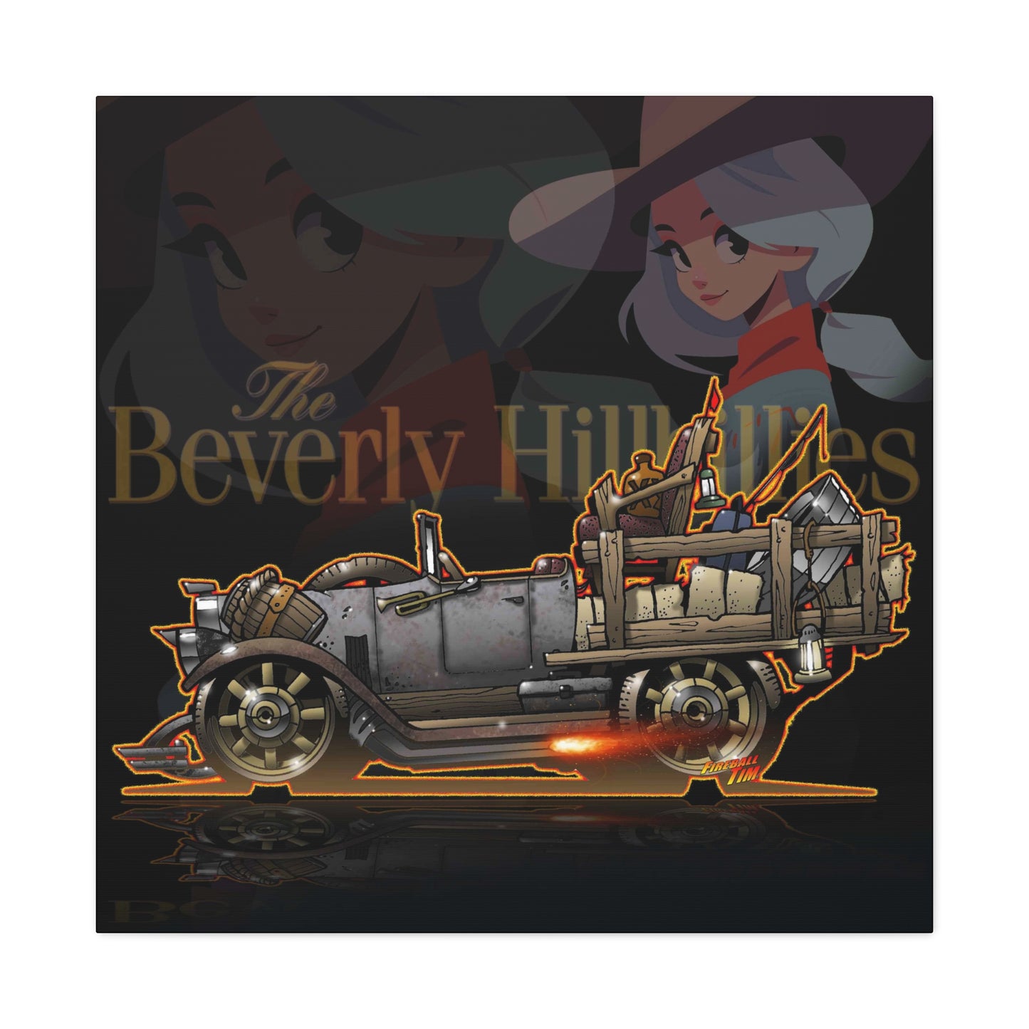 BEVERLY HILLBILLIES JALOPY Canvas Art Wall Print