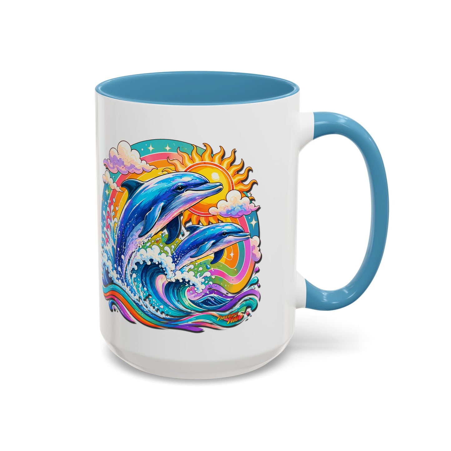 DOLPHIN SPLASH 2 Aquarium Series Fireball Art Coffee Mug - 2 Sizes