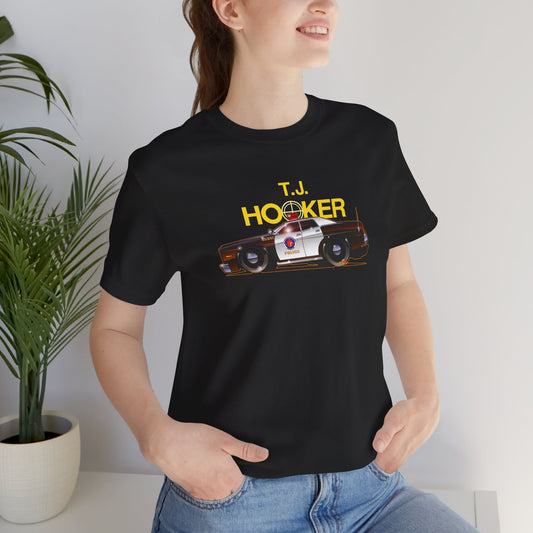 TJ HOOKER 1977 Dodge Monaco Police Car Concept Art Short Sleeve Tee 11 Colors