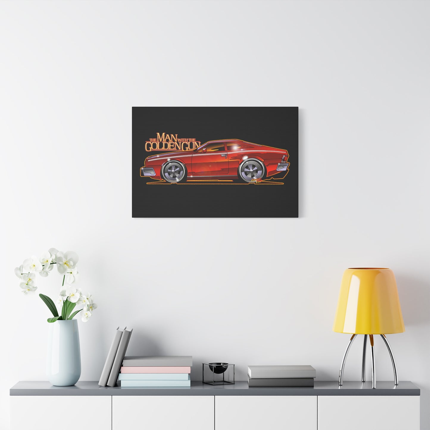 MAN WITH THE GOLDEN GUN AMC Hornet James Bond Fireball Art Canvas Print