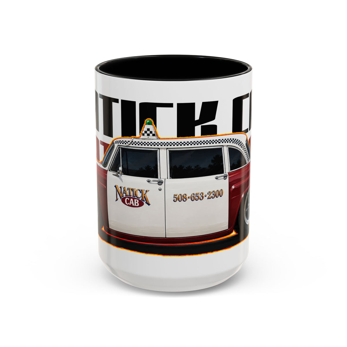 NATICK CHECKER CAB Collectible Fireball Art Coffee Mug - 2 Sizes