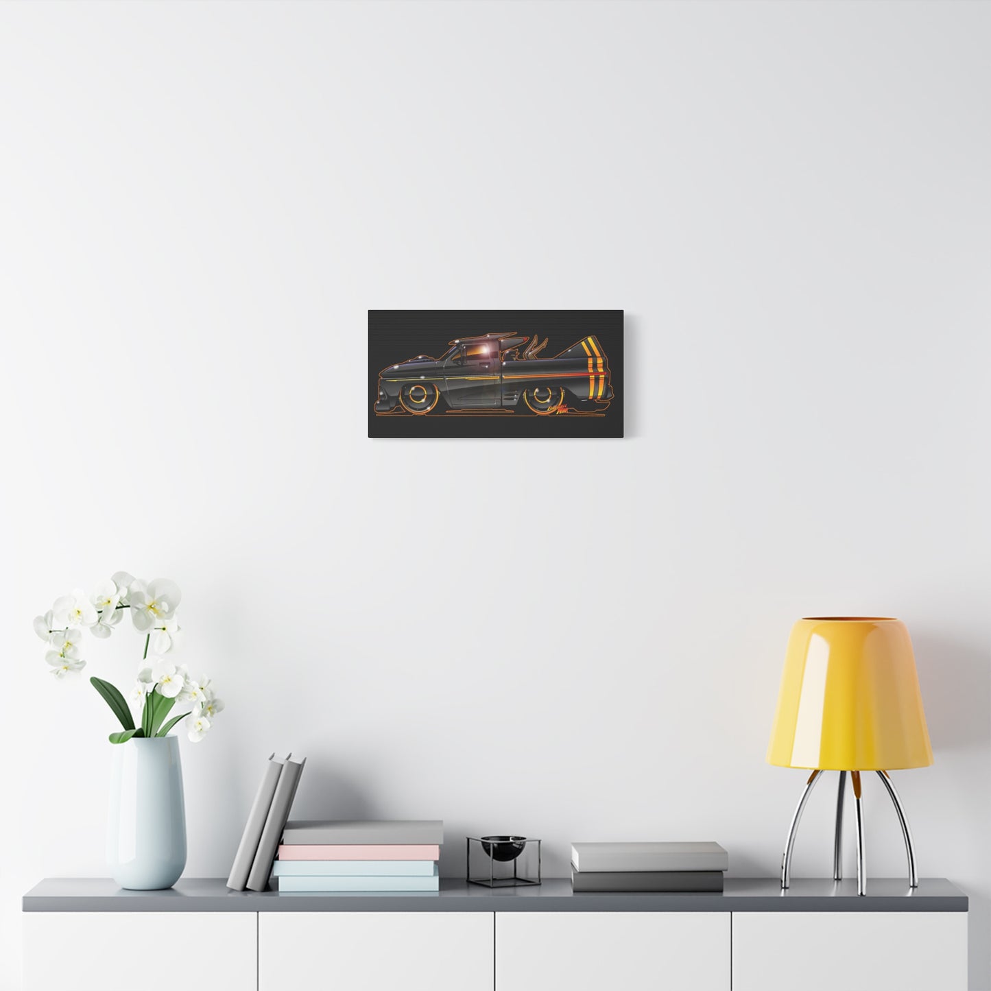 CHEVROLET C10 1960 Stinger Pickup Truck Fireball Art Canvas Print