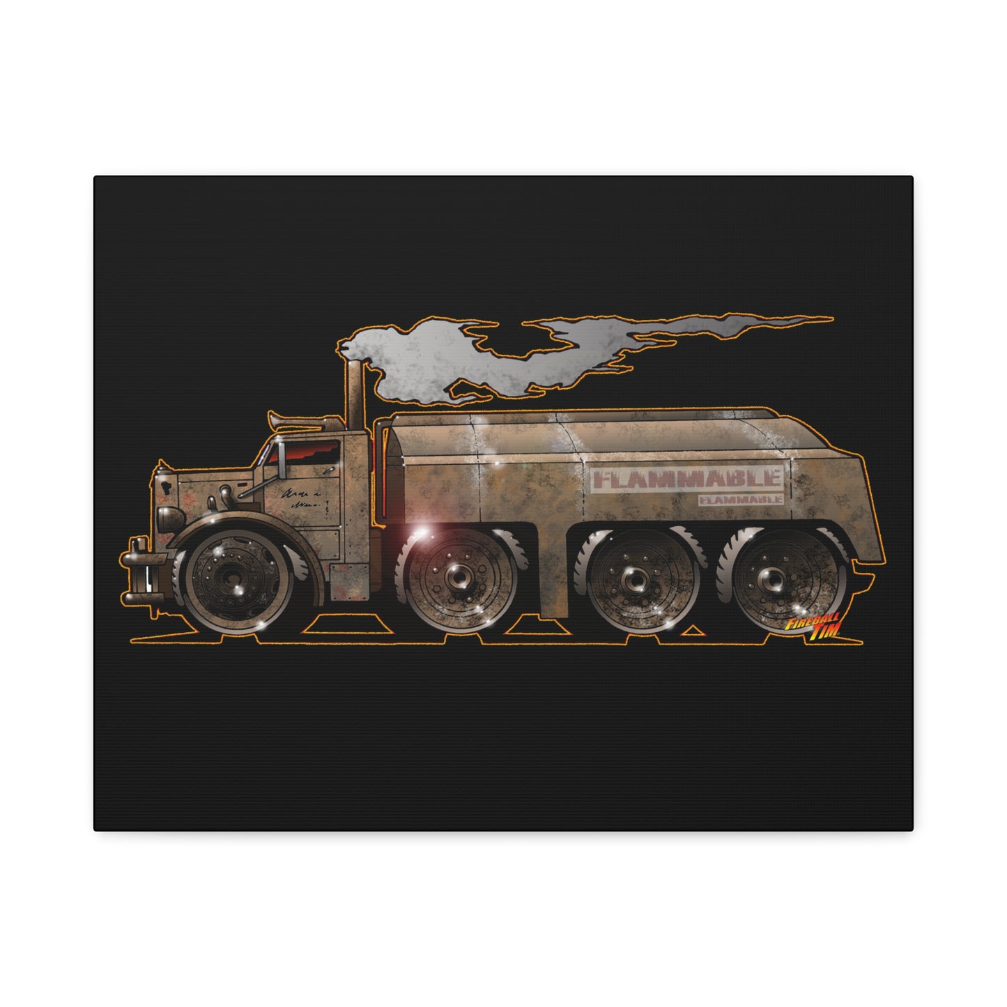 DUEL Killer Movie Truck Fireball Art Canvas Print - Sizes