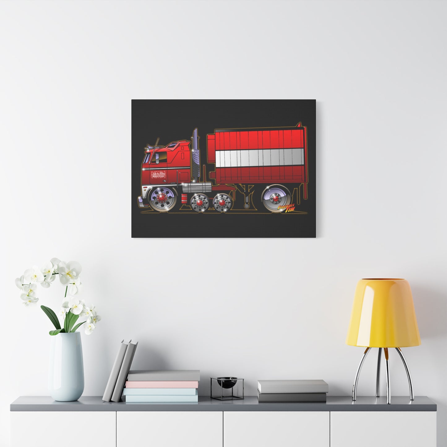 BJ AND THE BEAR TV Show Semi Truck Canvas Art Wall Print - 11x14