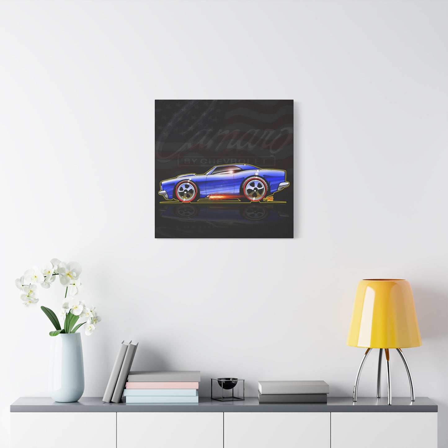 HOT WHEELS CAMARO Custom Collectible Fireball Art Canvas Print
