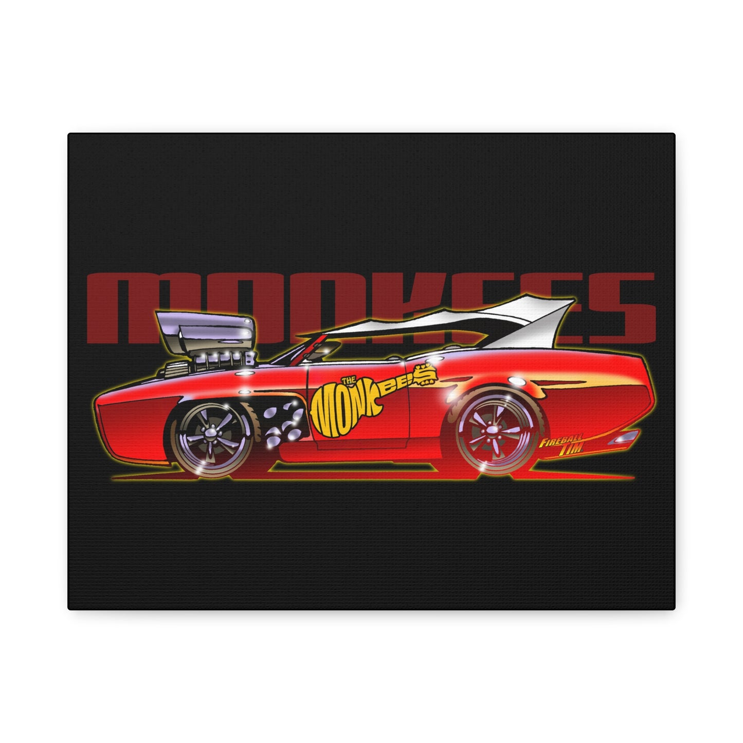 THE MONKEES Monkeemobile Fireball Canvas Art Wall Print - 11x14
