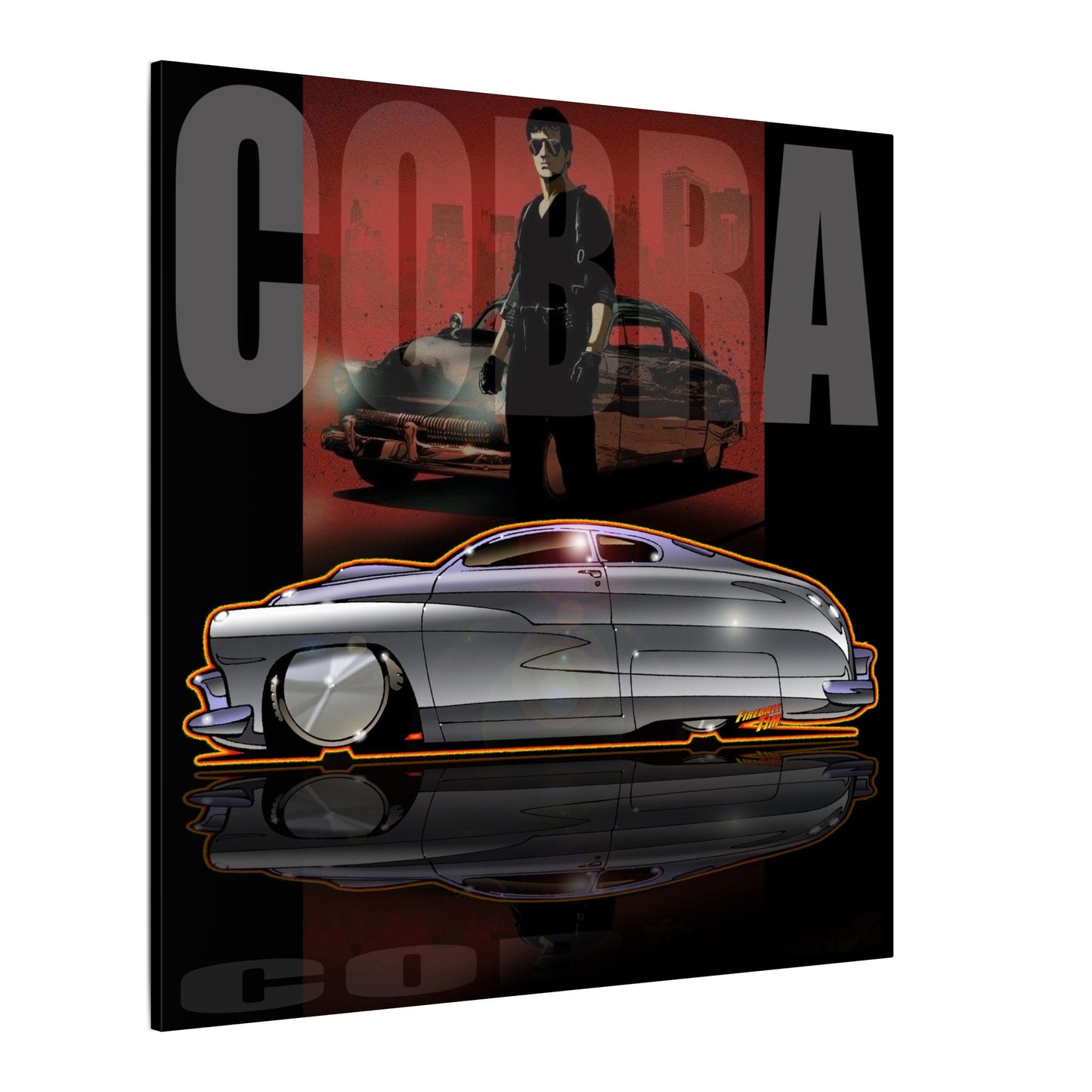 COBRA MERCURY Sylvester Stallone Movie Car Fireball Art Canvas Print