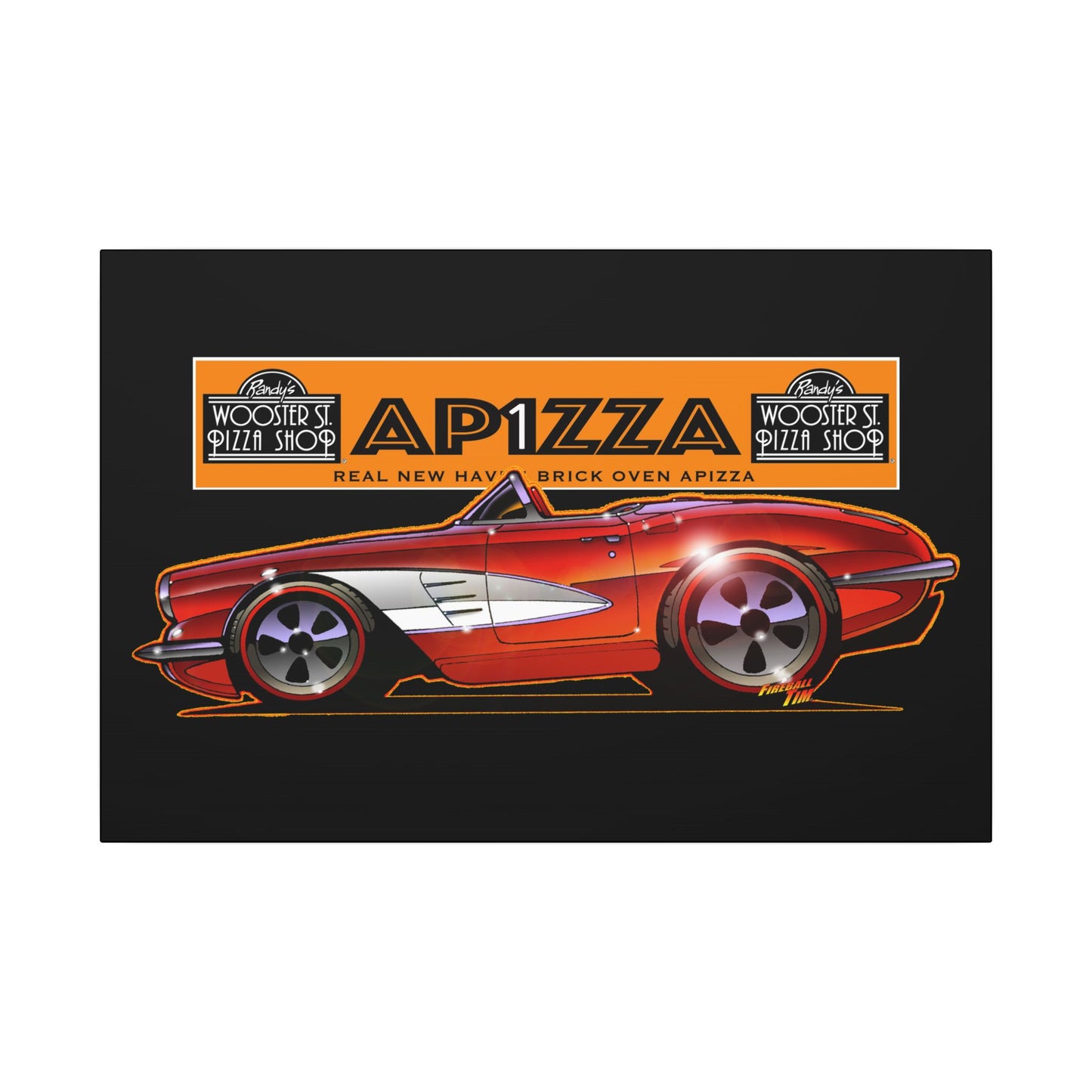 CORVETTE 1958 APIZZA 1 Fireball Art Canvas Print
