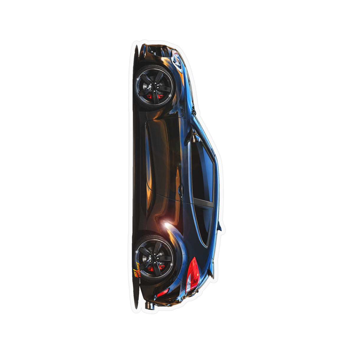 HYUNDAI VELOSTER 2012 Black Betty Collectible Fireball Art Stickers in 4 Sizes