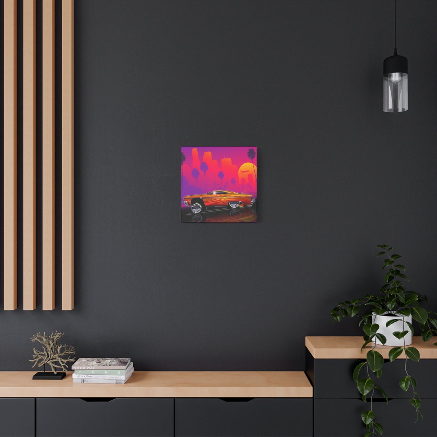 CHEVY IMPALA LOWRIDER Collectible Fireball Art Canvas Print