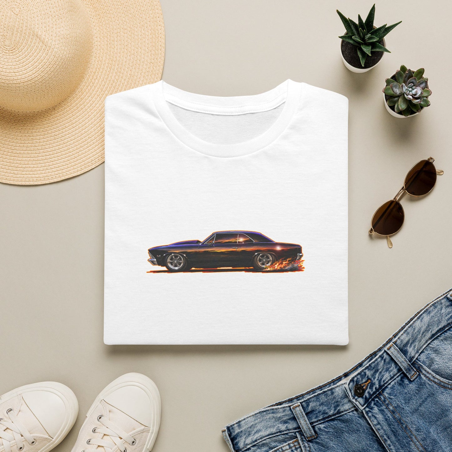 CHEVROLET CHEVY CHEVELLE 1966 Collectible Fireball Art Tee Shirt