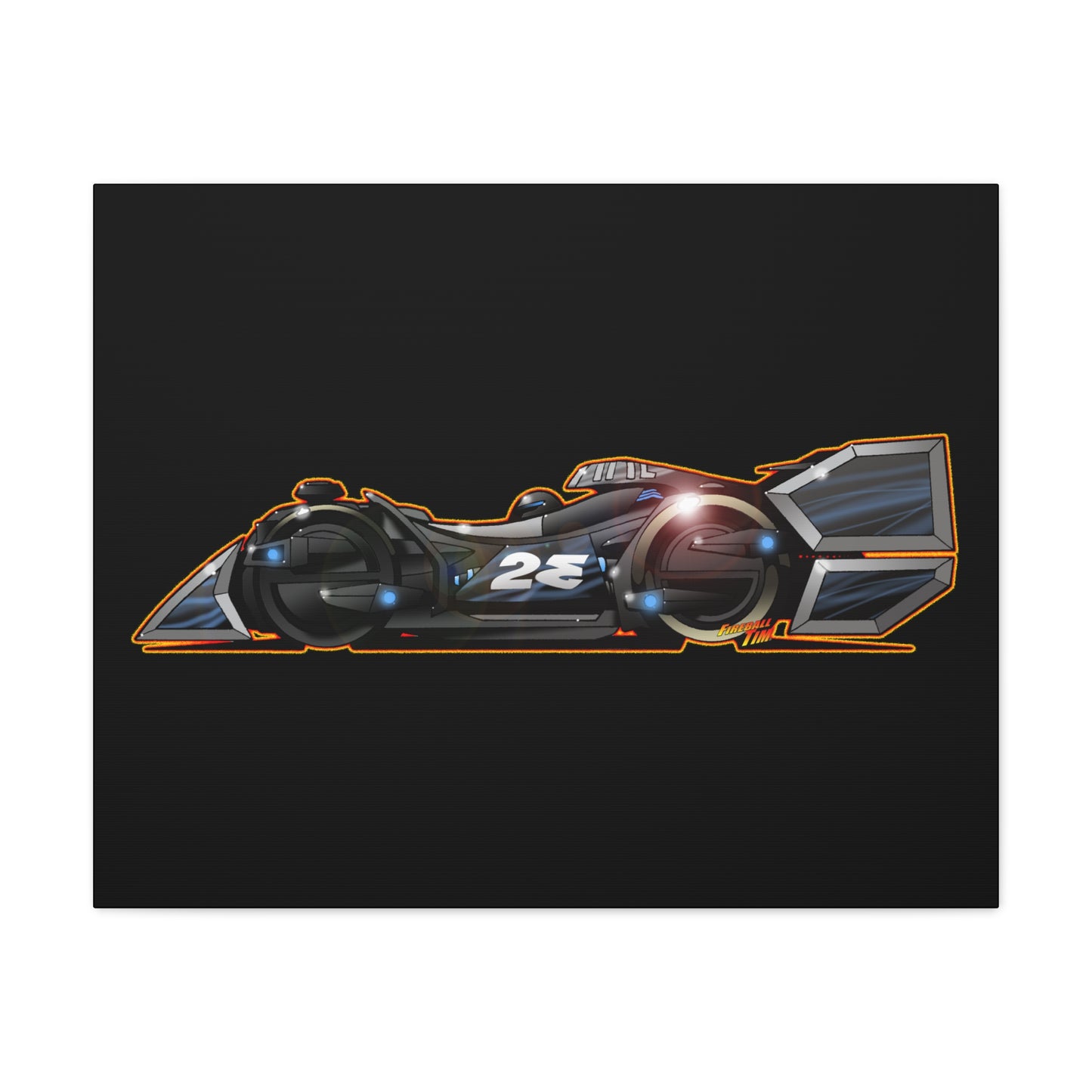 SPEED RACER GRAY GHOST Race Car Fireball Art Canvas Print