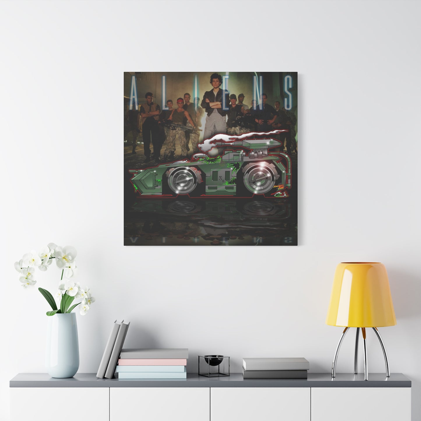 ALIENS APC TANK Movie Car Fireball Art Canvas Print