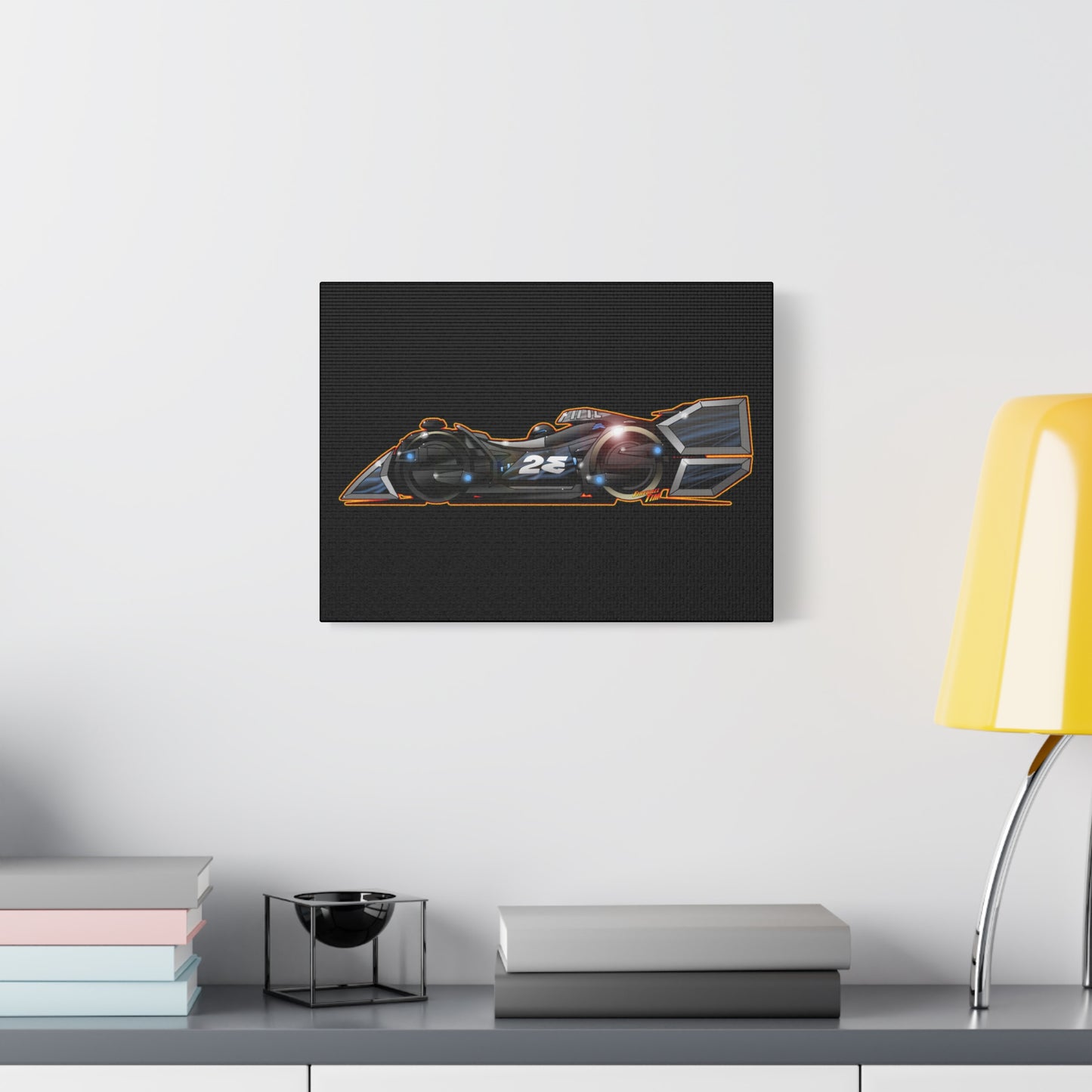 SPEED RACER GRAY GHOST Race Car Fireball Art Canvas Print