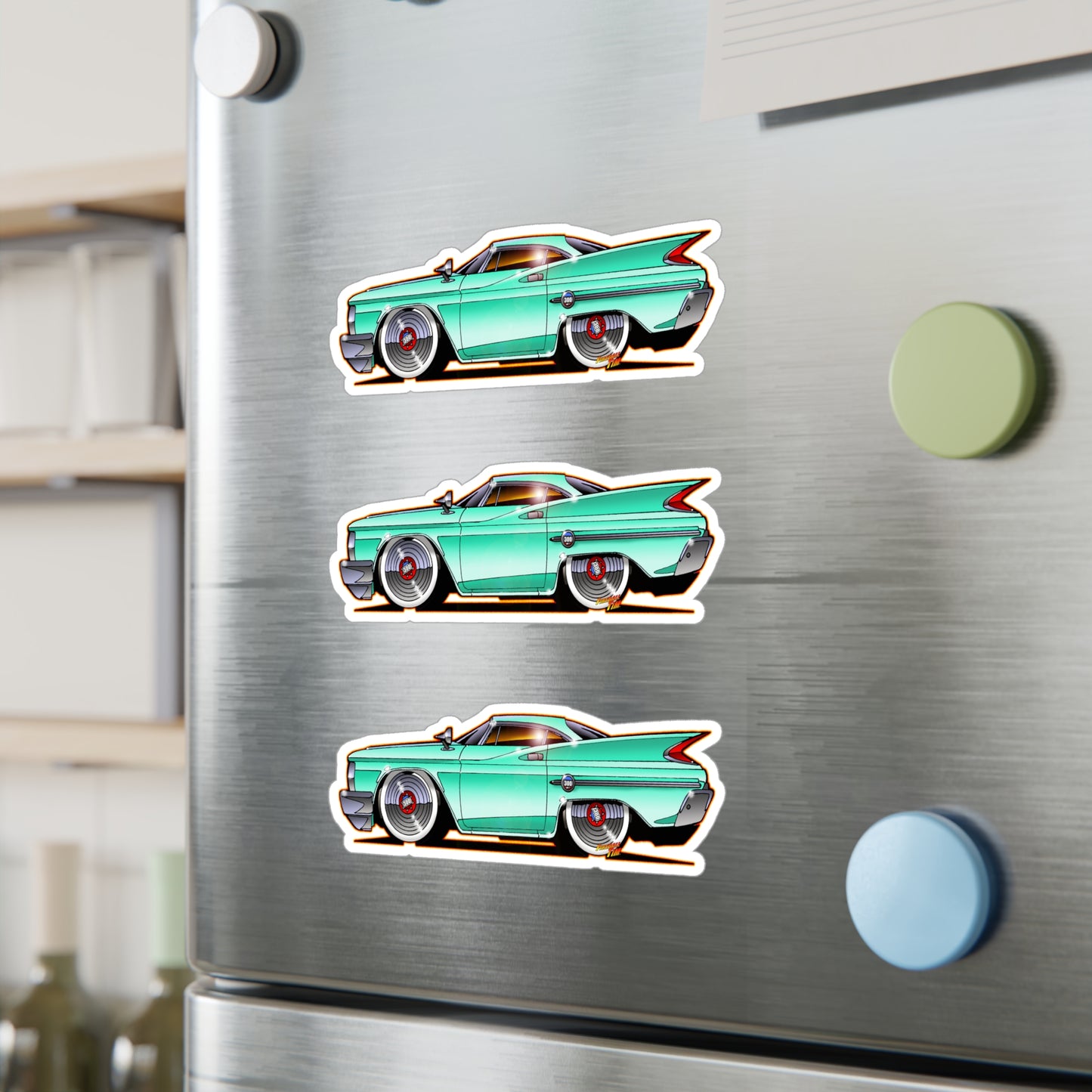 CHRYSLER 300F 1960 Fireball Classic Car Art Decal Sticker Set - 4 Sizes