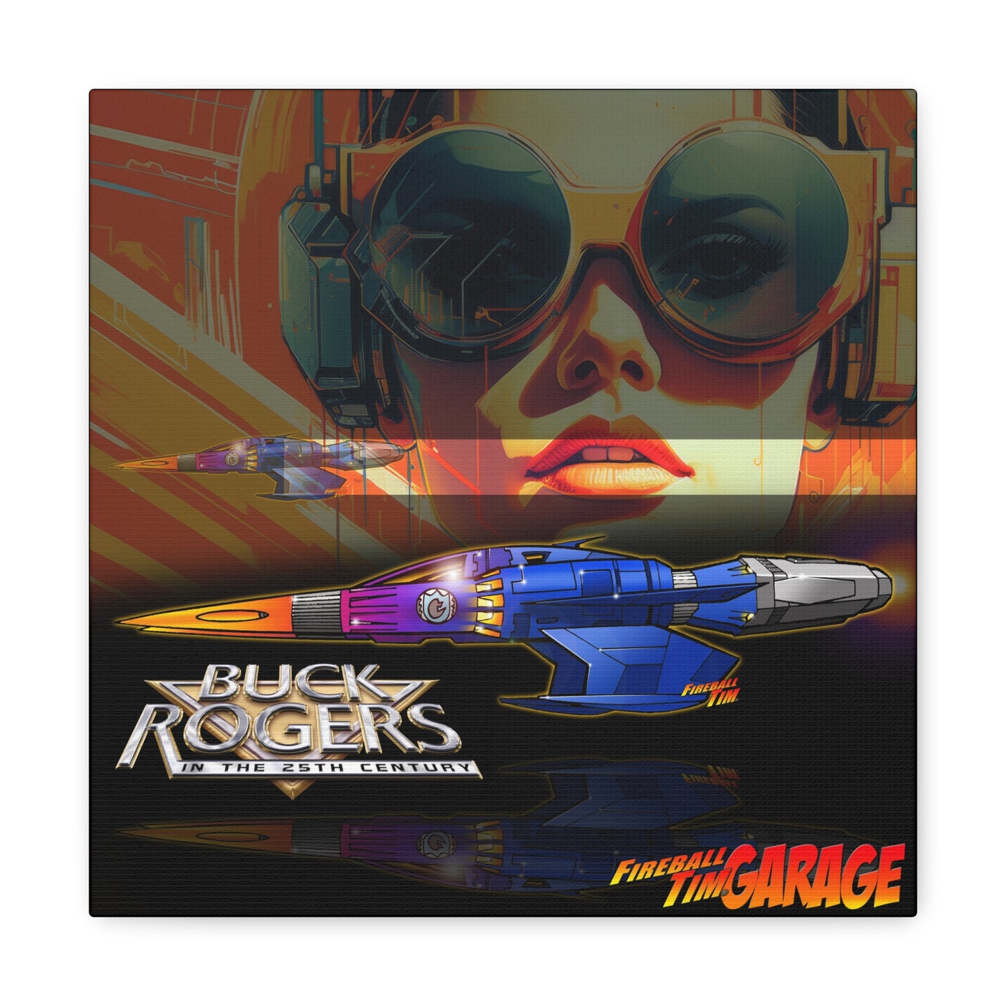 BUCK ROGERS Starfighter Spaceship Cyborgia Concept Art Canvas Print 12x12