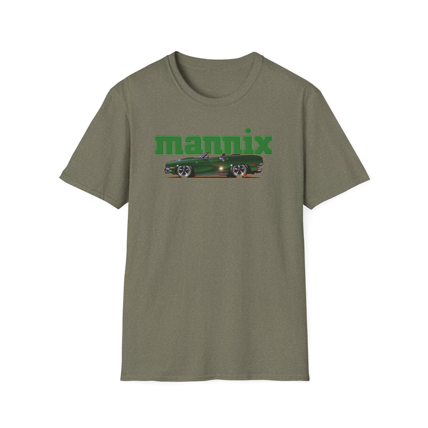 MANNIX TV Show Plymouth Barracuda Concept Art Softstyle T-Shirt Multiple Colors