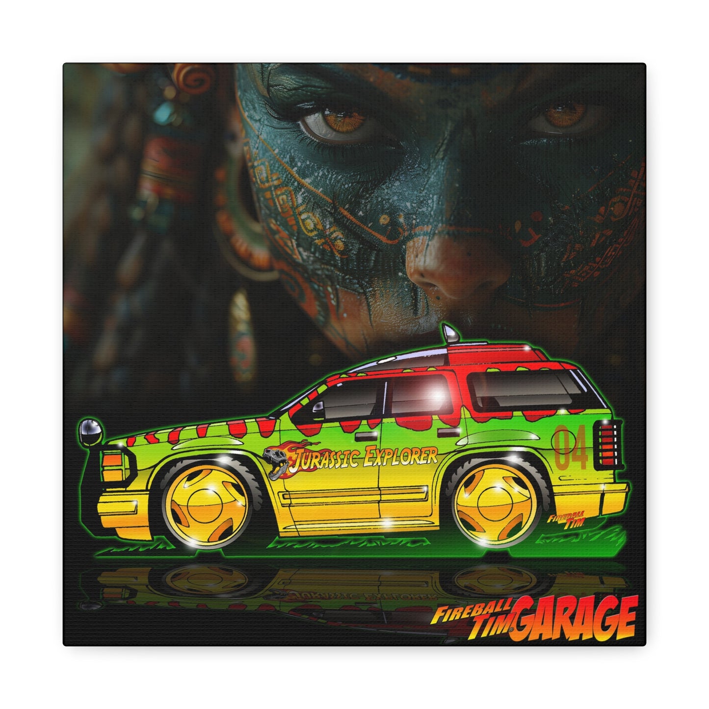 JURASSIC PARK Ford Explorer Concept Art Canvas Print Ver1 12x12