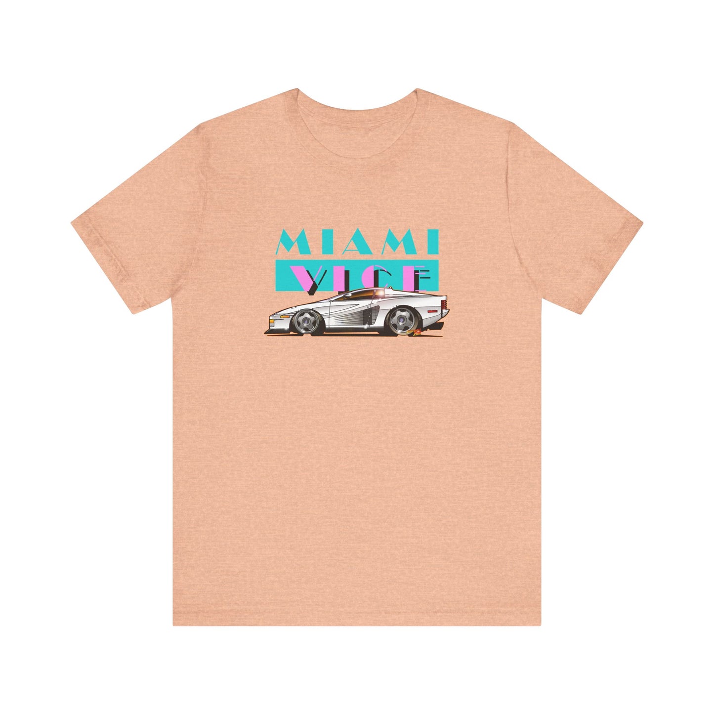 MIAMI VICE FERRARI TESTAROSSA TV Show Short Sleeve Tee 12 Colors