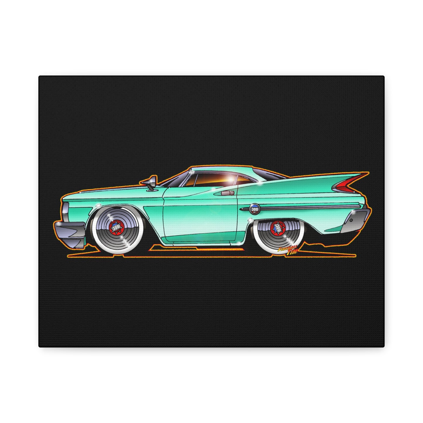 CHRYSLER 300F 1960 Fireball Classic Car Art Canvas Print - 11x14