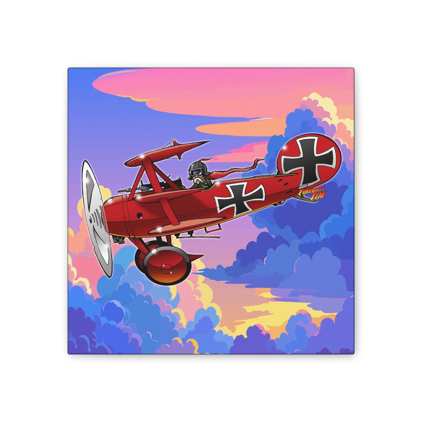 RED BARON FOKKER WW1 Fighter Airplane Canvas Art Print