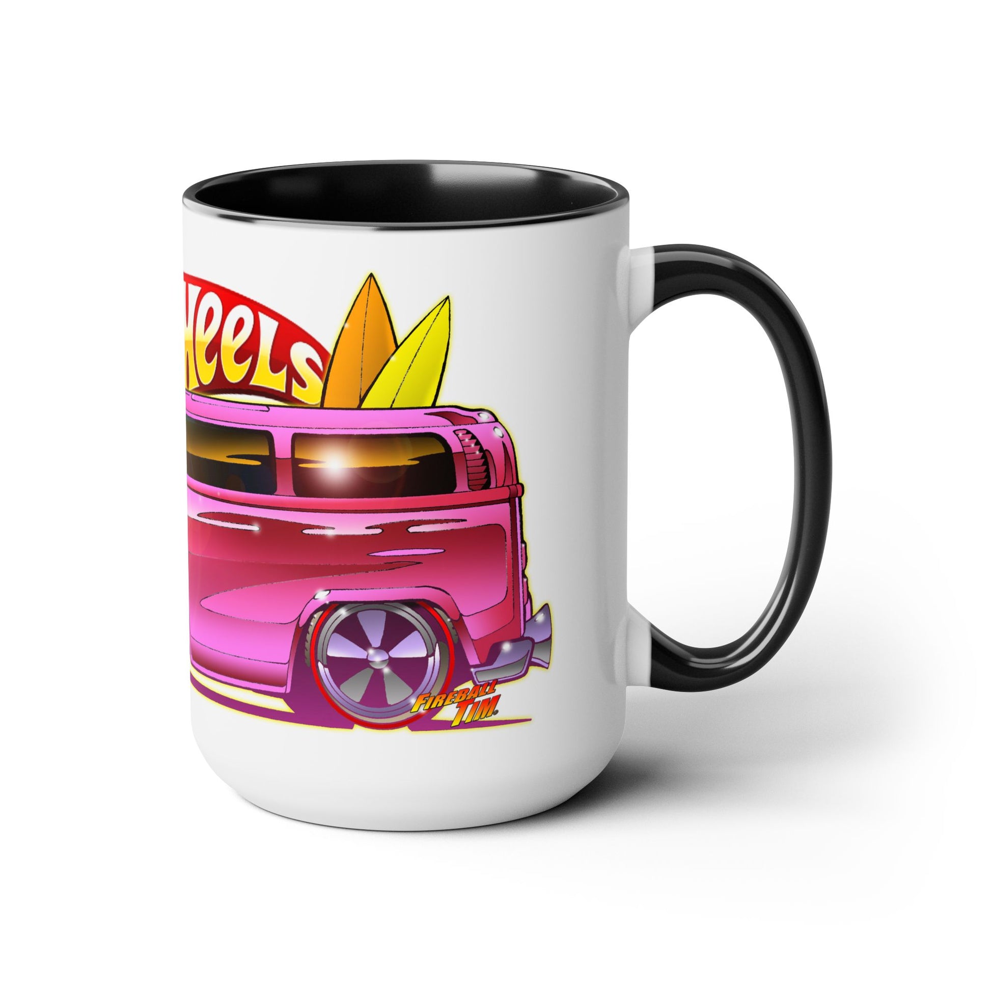 Hot Wheels PINK BEACH BOMB VW Bus Concept Art Coffee Mug 15oz-Mug-Fireball Tim Garage