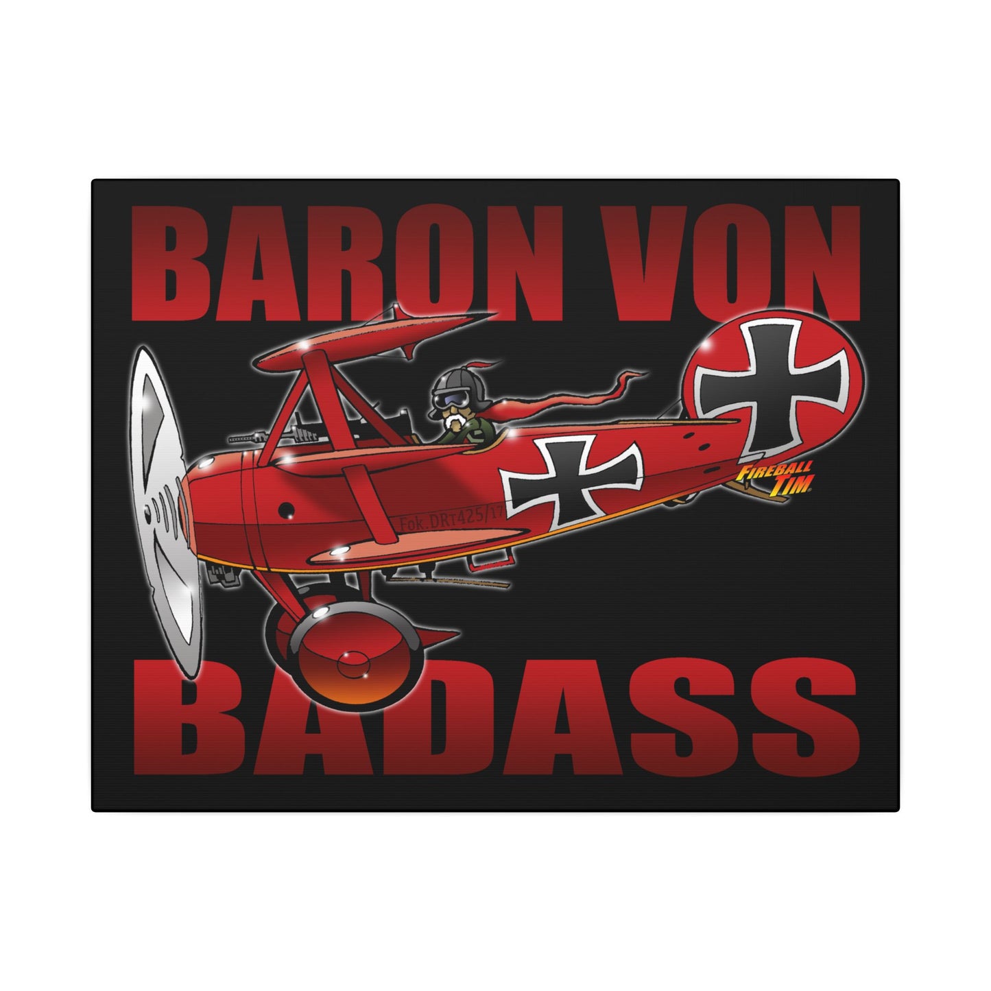 RED BARON FOKKER WW1 Airplane Canvas Art Print - 11x14