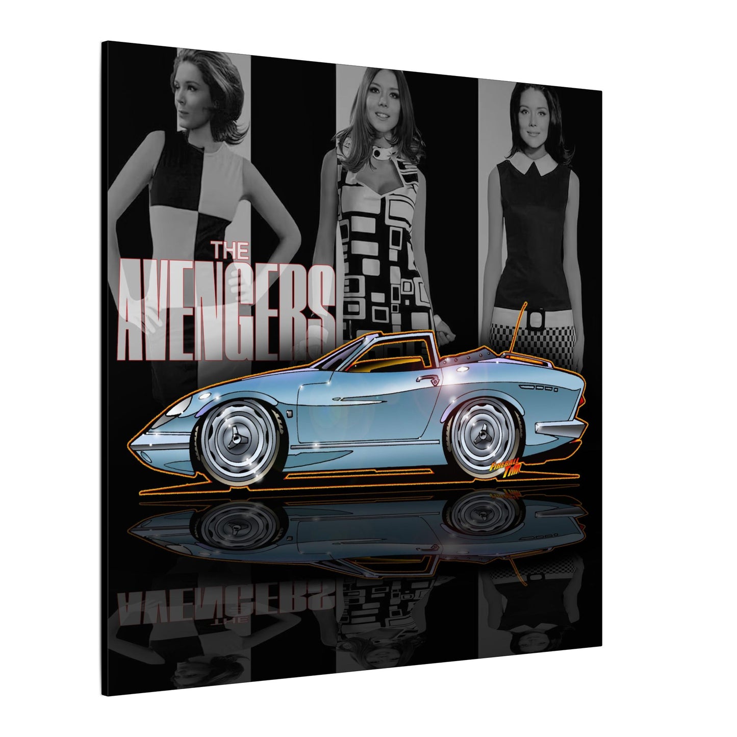 THE AVENGERS TV Show Emma Peel Lotus Elan Canvas Art Print