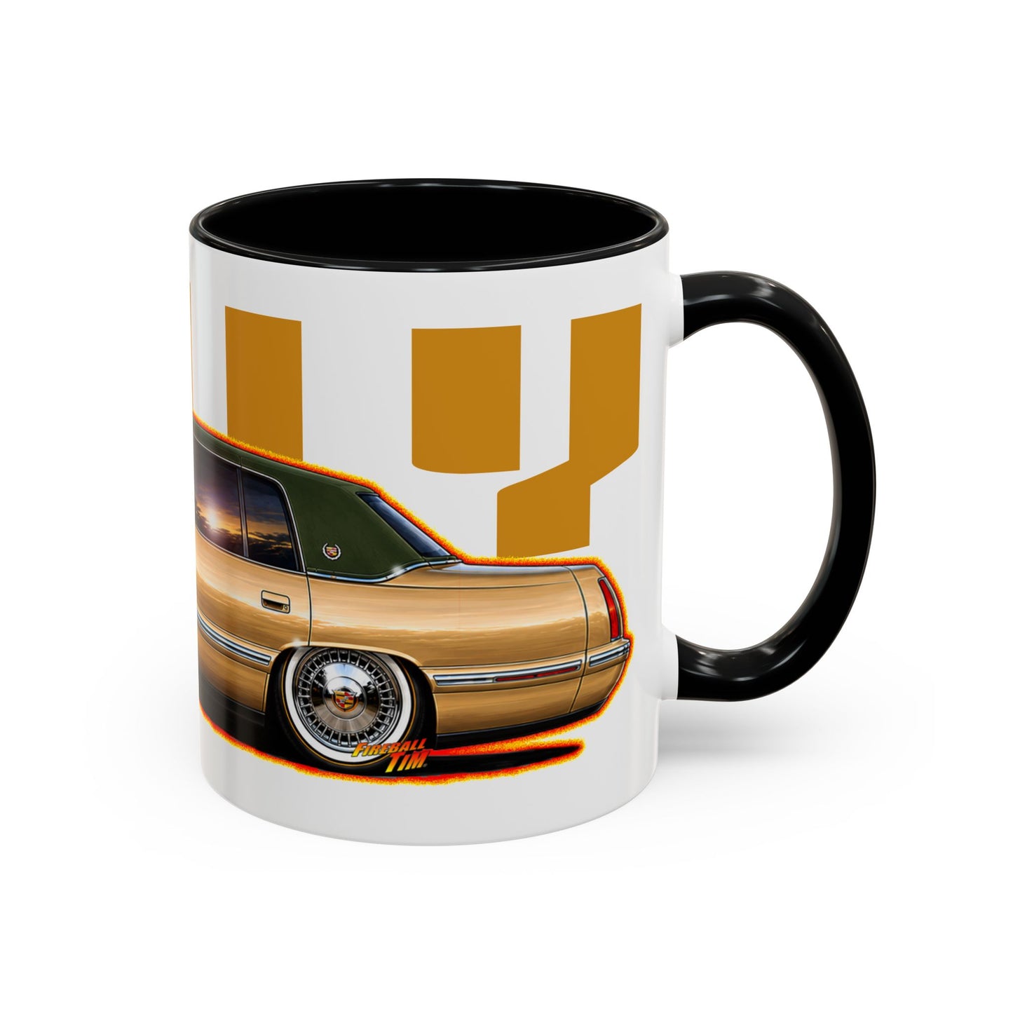 DOLLY PARTON 1997 Cadillac DeVille Collectible Fireball Art Coffee Mug - 2 Sizes