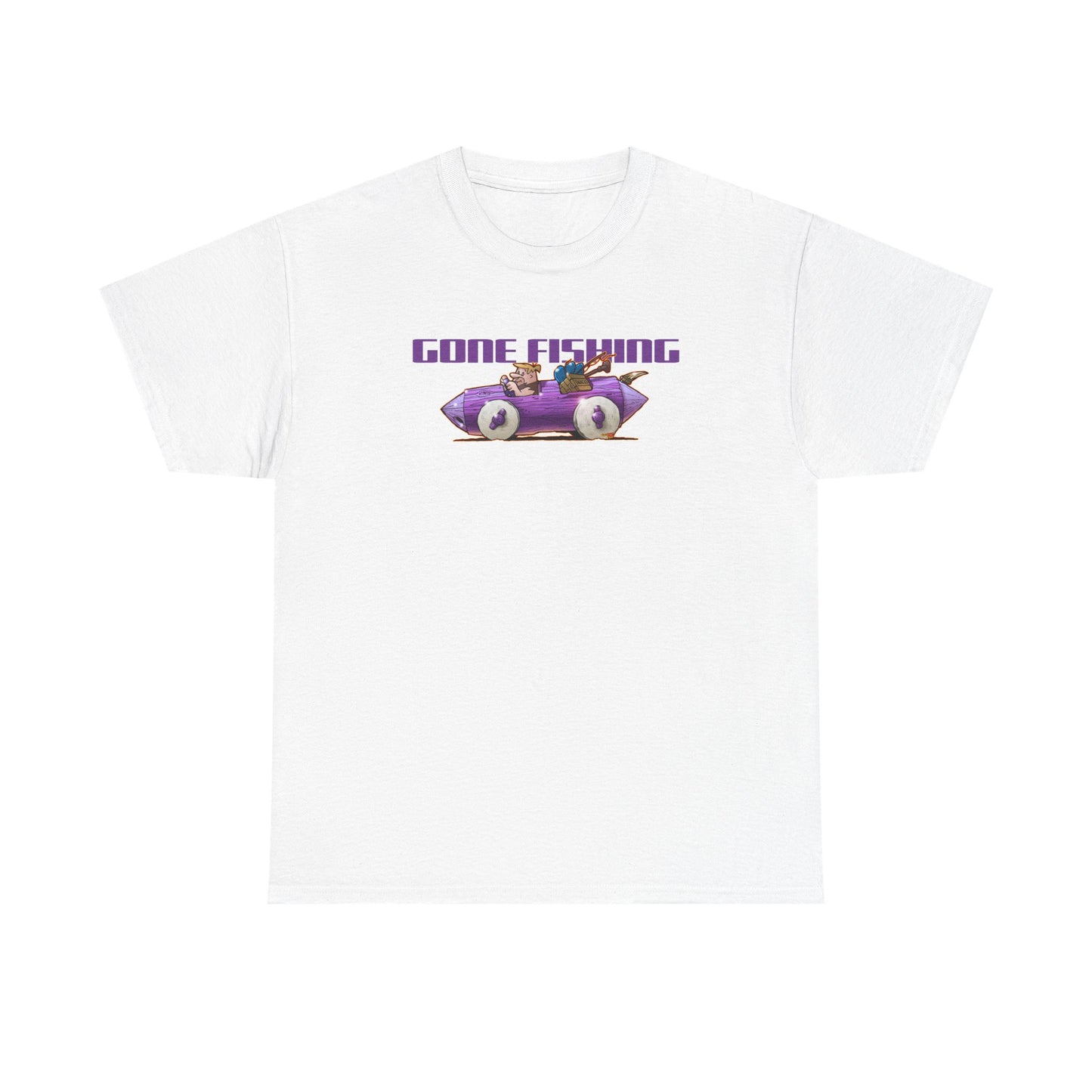FLINSTONES BARNEY RUBBLE Gone Fishing Fireball Tee Shirt - Multiple Colors