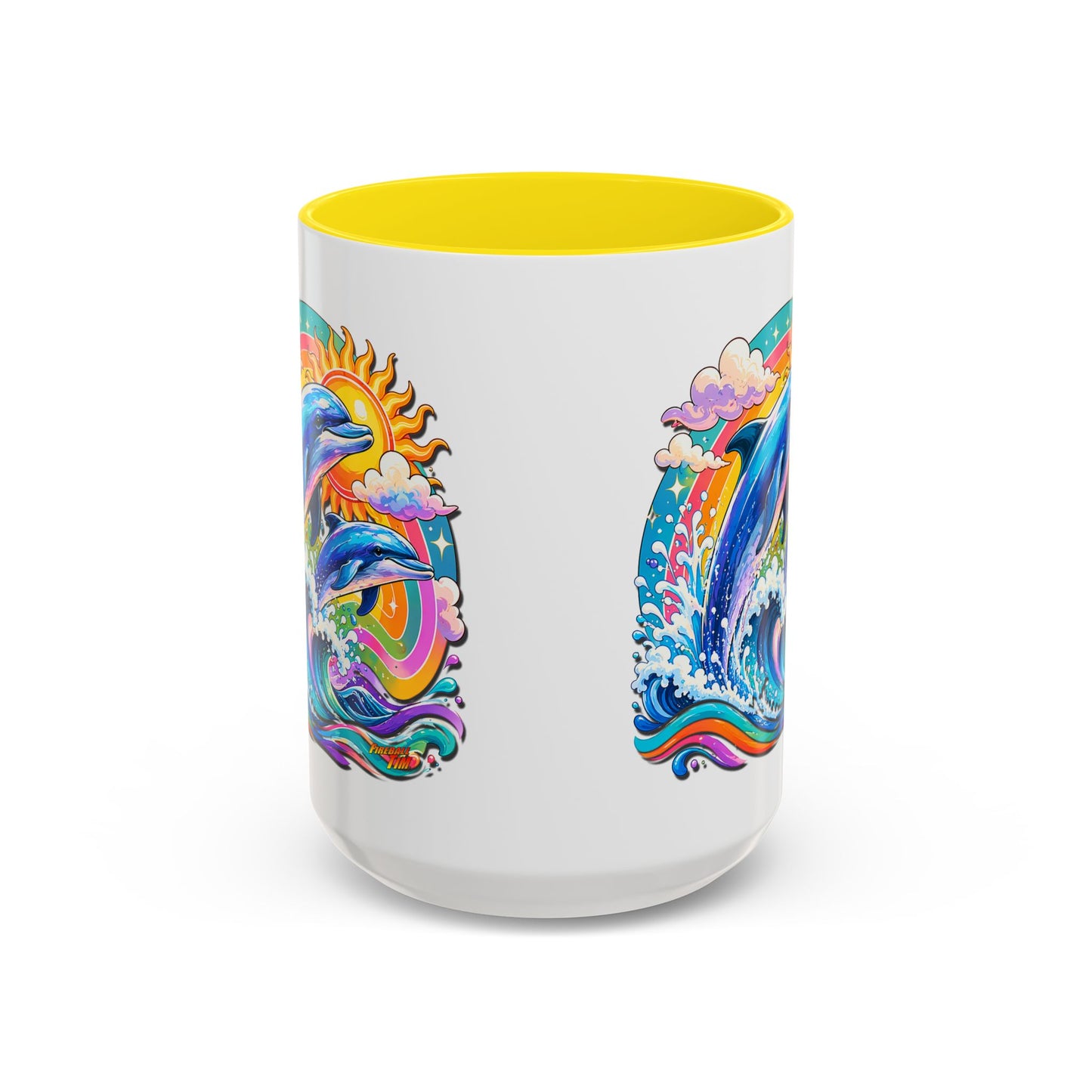 DOLPHIN SPLASH 2 Aquarium Series Fireball Art Coffee Mug - 2 Sizes